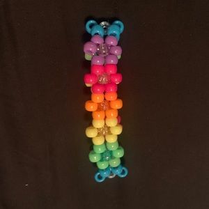 Rainbow flower Kandi Cuff Bracelet